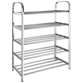 Sapateira Prateleira Inox 5 Andares Sapado Sandalia Calçado Tenis Sapatilha Estante Rack Multiuso Organizaçao