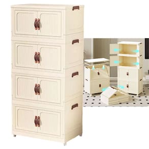 Armario Organizador Dobravel 4 Andares Empilhavel Porta Objetos Roupa Decoraçao