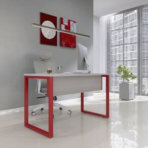 Escrivaninha para Escritório 73,5cm X 150cm Cinza/Vermelho