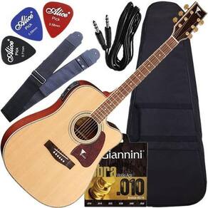 Kit Violão Eagle Ch889 Aço Eletroacústico Folk Satin Natural