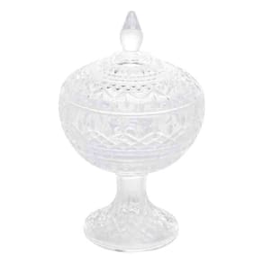 Potiche Decorativo de Cristal com Pé Lys Wolff