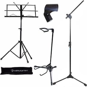 Kit Suporte Violão + Estante Partitura + Pedestal Microfone