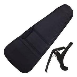Kit Capa Acolchoada Nylon Para Violão Clássico + Capotraste