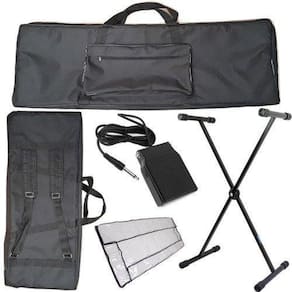 Kit Capa Master Luxo Teclado 5/8 Acolchoada Preto Acessórios