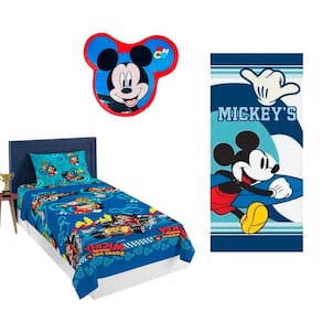 Kit Mickey Jogo De Cama Almofada E Toalha 3 Peças Infantil