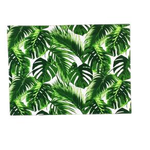 Jogo Americano 2 Peças Algodão Folhas Verde 45X33Cm Verde