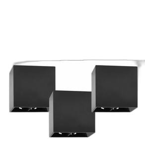 3 Luminárias Balizadores Arandelas Quadrada Pretas 4W Branco