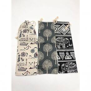 Kit 10 Saco De Algodão Para Armazenar Canudo Talheres Escova
