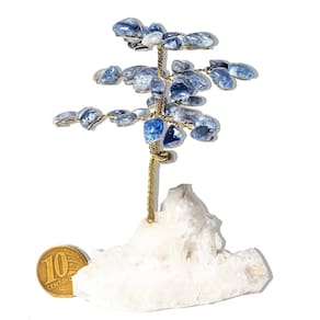 Árvore Da Felicidade Quartzo Azul na Drusa Pedra Natural