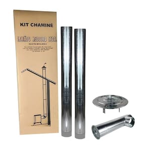 Kit Chaminé Para Fogão A Lenha 2 Canos 1m + Joelho + Chapéu Galvanizado 110mm Nº1 - Hedlund