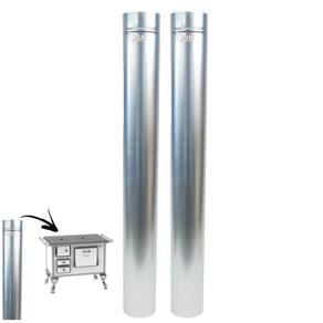 Kit 2 Canos Para Chaminé Fogão a Lenha Galvanizado 1m 120mm - 104 Hedlund
