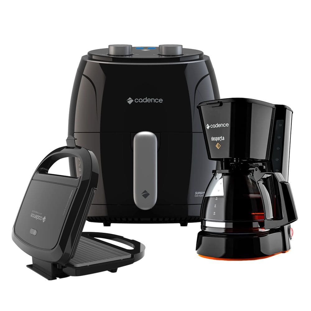Kit Super Cook Cadence Fritadeira 3,8L - Sanduicheira - Cafeteira
