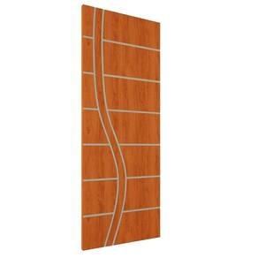 Kit 3 Portas De Madeira Frisada U.v 210cm X 90cm - R70ss Mogno