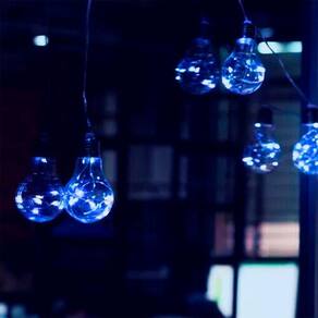 Fio De Fada Com 10 Lampadas De Led Pisca Usb E Pilha Cores:azul