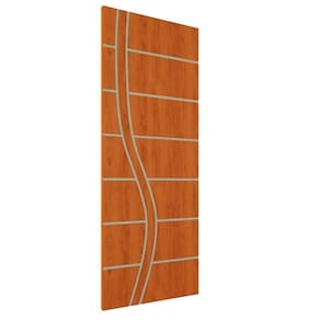 Kit 2 Portas De Madeira Frisada U.v 210cm X 90cm - R70ss Mogno
