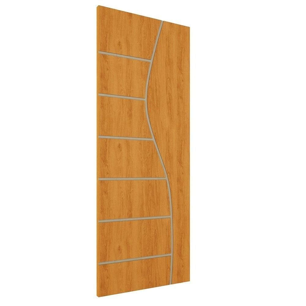 Porta De Madeira Frisada U.v 210cm X 80cm - R10s Cerejeira