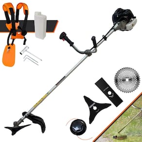 Roçadeira Multifuncional Anmax CG430-B Motor 2 Tempos 43cc 12.000rpm 1,7HP de Potência Com Carretel e Faca 2 Pontas + Faca 3 Pontas + Faca 40 Dentes