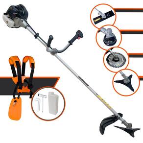 Roçadeira Multifuncional CG430B Anmax À Gasolina 43cc 1,7HP Alta Rotação 4 Em 1 Com Carretel + Faca 2 Pontas + Faca 3 Pontas + Faca 40 Dentes de Vídea