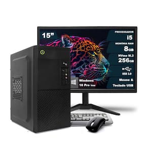 Computador On Corp Completo i5 8GB RAM 256GB NVMe Win10 Monitor 15