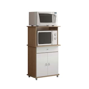 Balcão Micro-ondas Ditália 2 Portas BA-30 Carvalho/Branco CZ