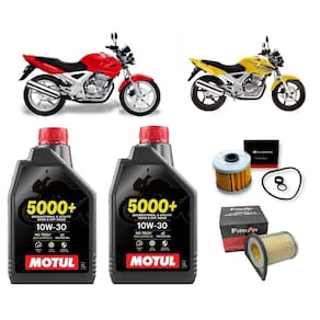 Troca Óleo Completa Honda Twister 2001 A 2008 2L Motul 5000+ 10W30 4T Semi-Sintético + Filtro De Oleo + Filtro De Ar