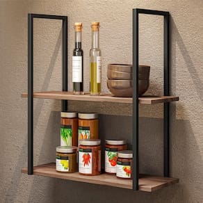 Kit Prateleiras Industriais Decorativas Emma Madeira