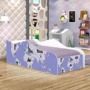 Mini Cama Fun Mapa De Viagens Infantil Com Colchão