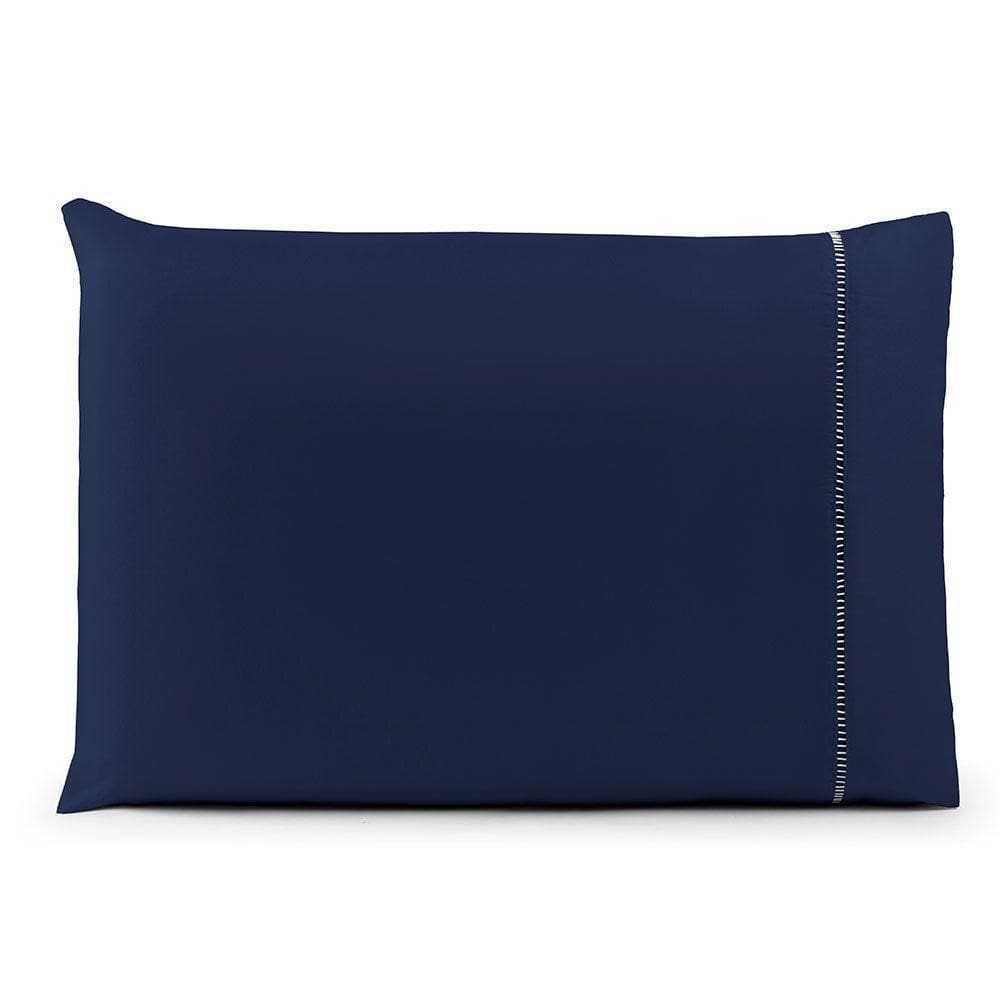 Fronha Avulsa 70cm X 50cm 1 Peça Laura Toque Percal 200 Fios 100% Poliéster - Azul Marinho