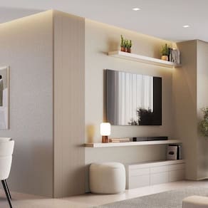 Kit 2 Placas de Painel Ripado Tóquio 250cm X 58cm X 3,3mm rende 2,9m² - Ecorevest Bege
