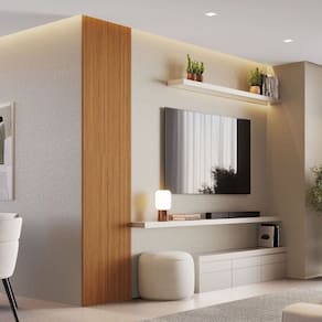 Kit 2 Placas de Painel Ripado Tóquio 250cm X 58cm X 3,3mm rende 2,9m² - Ecorevest Freijó
