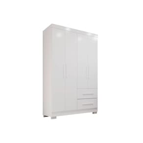 Guarda Roupa Roupeiro Estrela Premium 4 Portas 2 Gavetas Branco - Sallêto