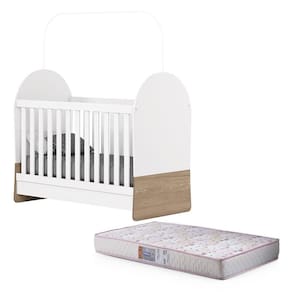 Berço Mini Cama Magia Branco Jequitibá HP com Colchão 130x60 Gazin - Henn