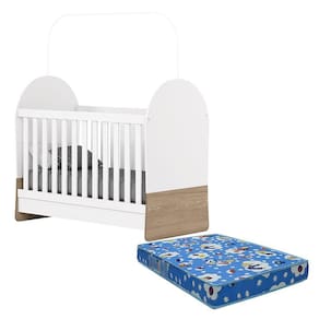 Berço Mini Cama Magia Branco Jequitibá HP com Colchão 130x60 Ortobom - Henn