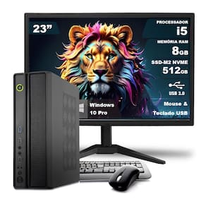 Computador Completo On SLIM I5 8GB 512GB NVMe Win10 Monitor 23