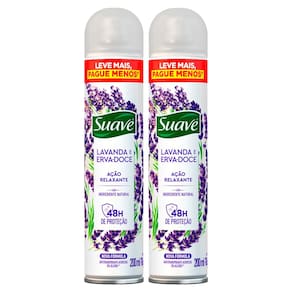 Kit 2 Desodorante Suave Lavanda e Erva-Doce Aerosol Antitranspirante 48h Ação Relaxante 200ml