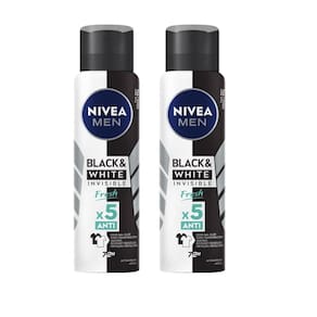 Kit 2 Desodorante Antitranspirante Aerosol Nivea Men Invisible Black & White Fresh 150ml