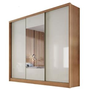 Guarda Roupa Casal Medelim 3 Portas 6 Gavetas Cumaru 25 Fendi com Espelho – Novo Horizonte