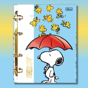 Caderno Argolado Snoopy Cartonado Colegial 17,7 cm x 24 cm 80 Folhas Tilibra Vintage | Papelaria | Decorado | Desenho