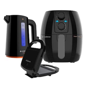 Kit Trio Black Cadence Fritadeira 3L Chaleira Sanduicheira 220V