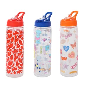 Garrafa Squeeze Cazza Funny com Bico e Canudo 670ml - Item Variado
