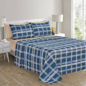 Jogo de Cama Queen Cazza Ivory Geo em Microfibra Estampado - Item Variado
