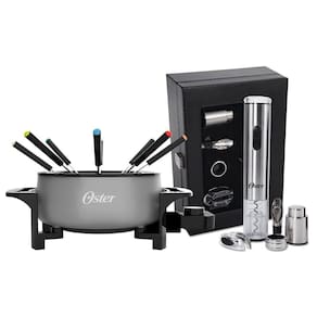 Kit Vinho E Panela Elétrica De Fondue Oster Cinza 110V