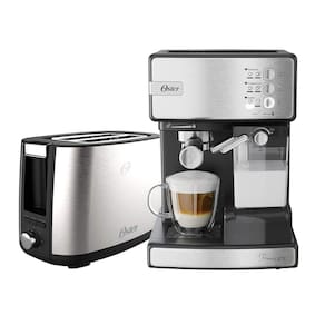 Kit Inox Cafeteira Espresso Nova Primalatte E Torradeira Oster 220V