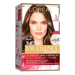 Tintura Creme Imédia Excellence L`oréal Castanho Claro Acinzentado 5.1 Kit