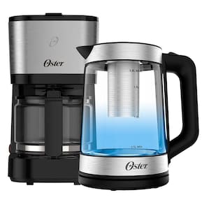 Kit Chaleira Elétrica Oster Tea 1,8L E Cafeteira Inox Compacta 0,75L 110V