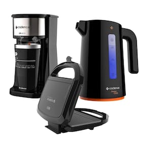 Kit Trio Black Cadence - Cafeteira To Go Chaleira Sanduicheira 220V