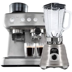 Kit Cafeteira Espresso Xpert E Liquidificador New Osterizer Oster Aço Escovado 220V