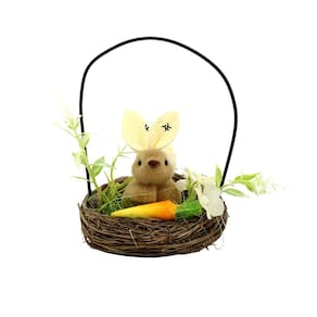 Cestinha com Coelhinos Le Páscoa 12cm - Item Variado