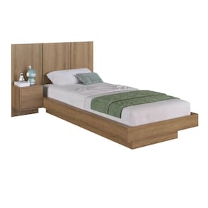 Cama Suspensa Solteiro com Cabeceira e Mesa de Cabeceira 78/88x188cm CJ074 - Art In Móveis