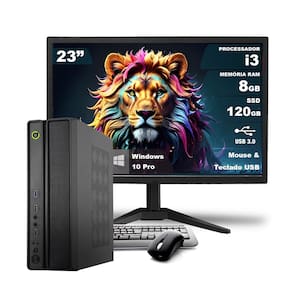 Computador Completo On SLIM I3 8GB 120GB SSD Win10 com Monitor 23